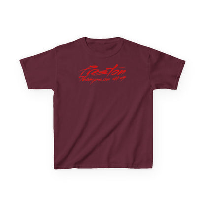 Preston Thompson Cursive Name & Number Kids Tee