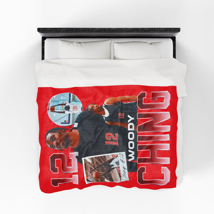 Woody Ching Name & Number Ombre 60"-80" Plush Blanket