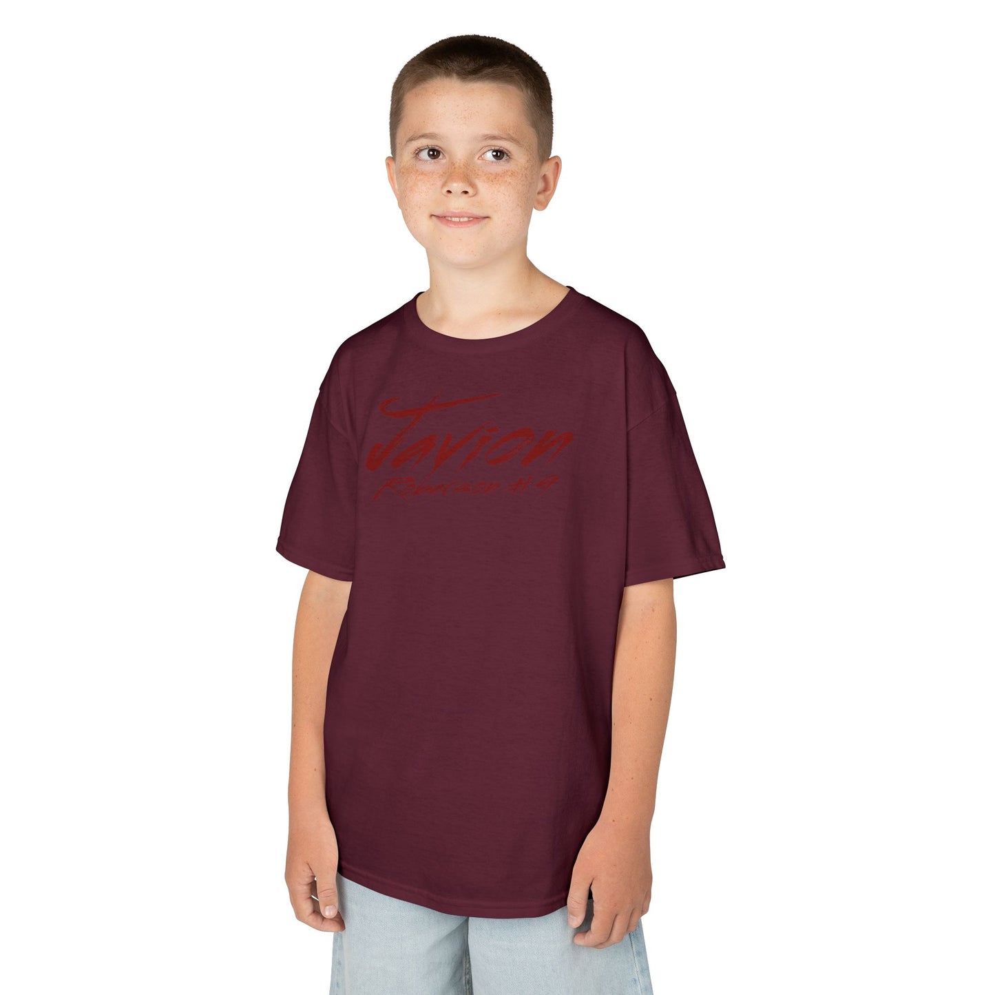Javion Roberson Cursive Name & Number Kids Tee