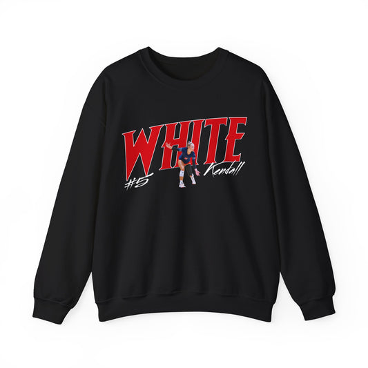 Kendall White Cursive Combo Colored Crewneck Sweatshirt