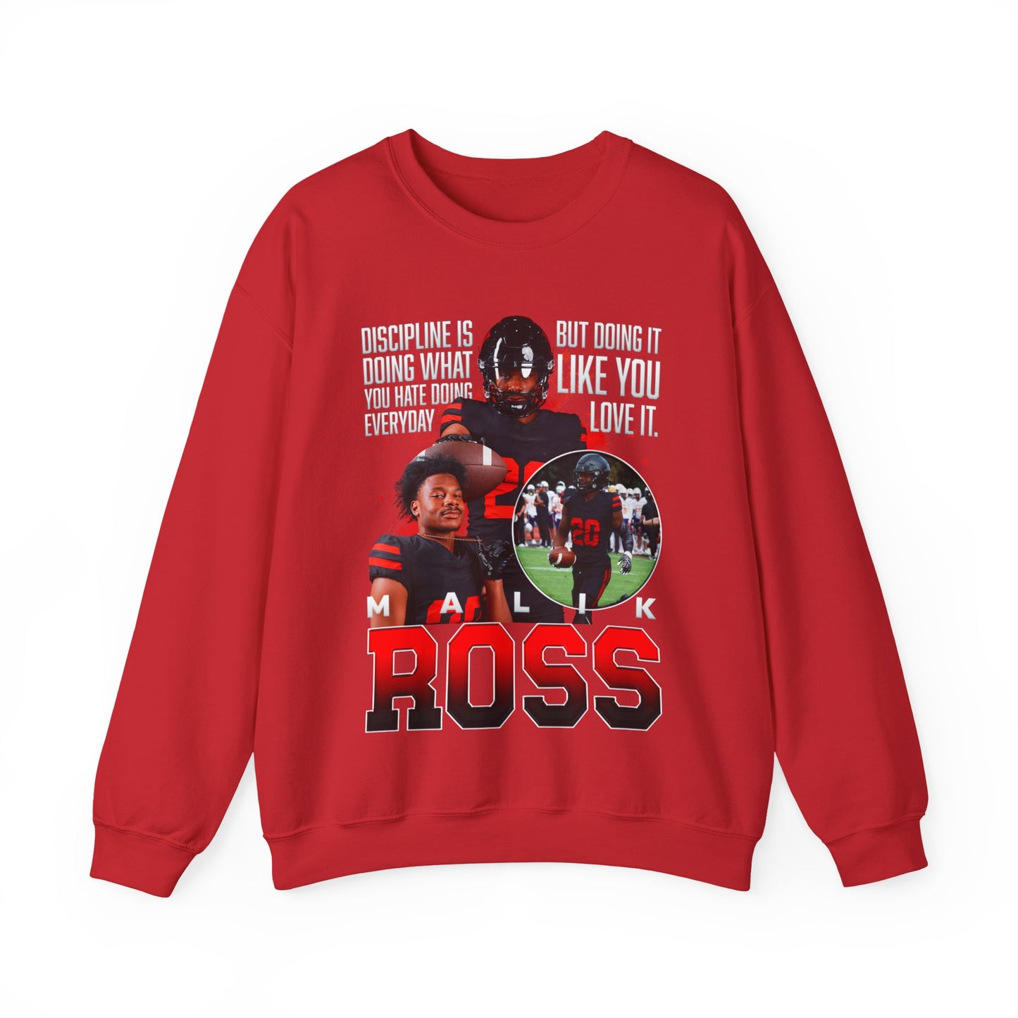 Malik Ross Featured Quote Crewneck Sweatshirt