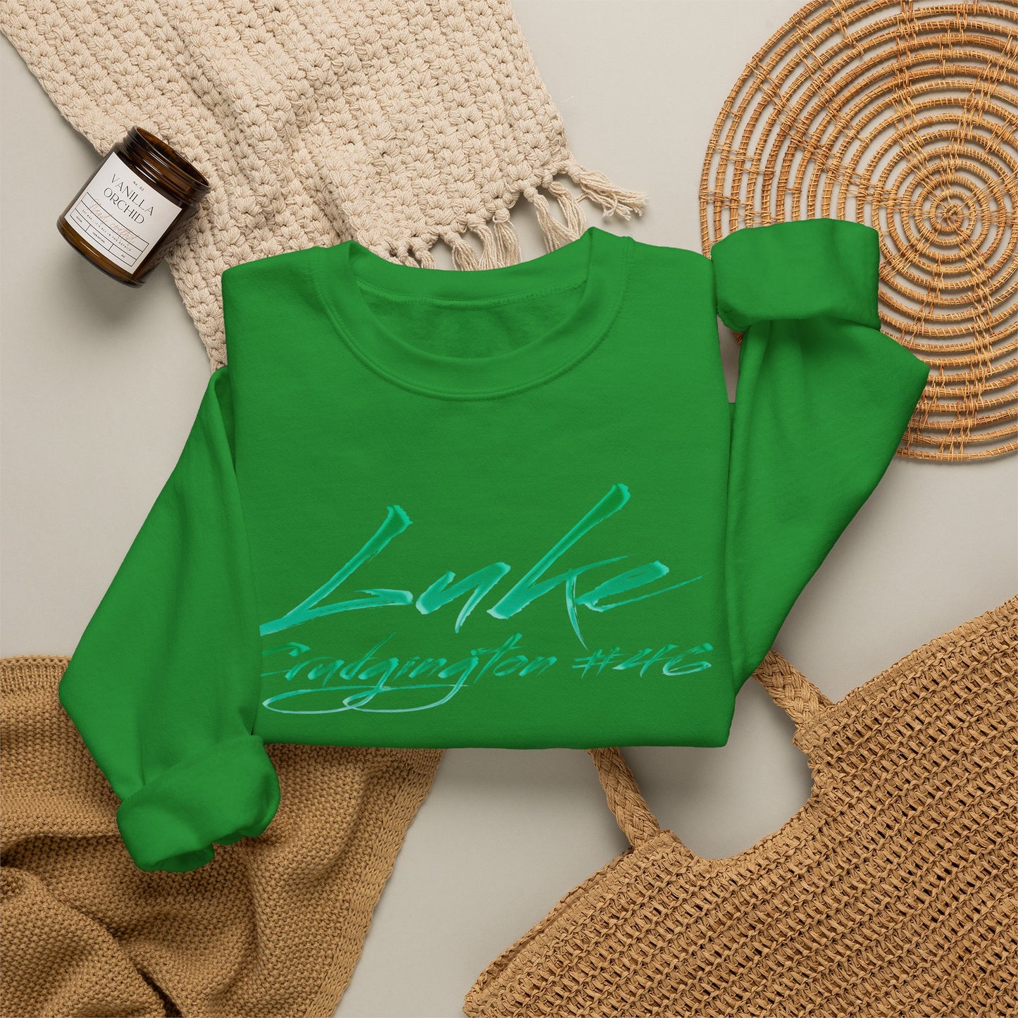 Luke Crudgington Cursive Name & Number Crewneck Sweatshirt