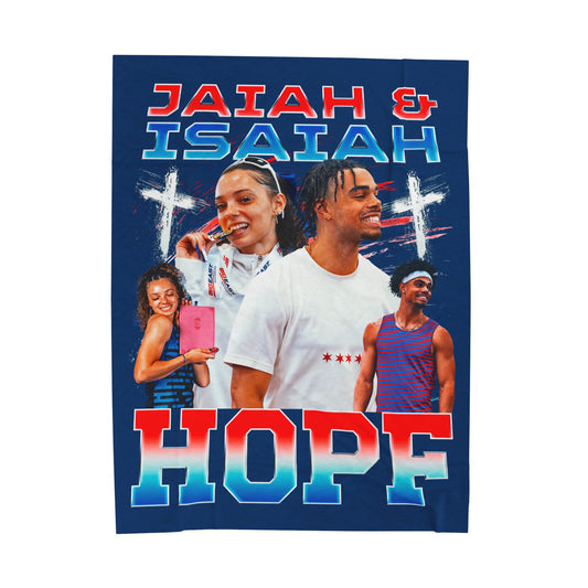 Jaiah & Isaiah Hopf Faith Based 60"-80" Plush Blanket
