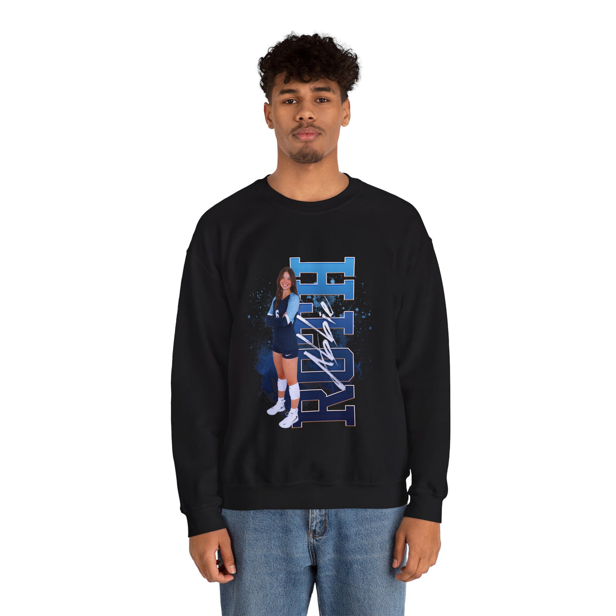 Abbie Roth Vertical Name Crewneck Sweatshirt