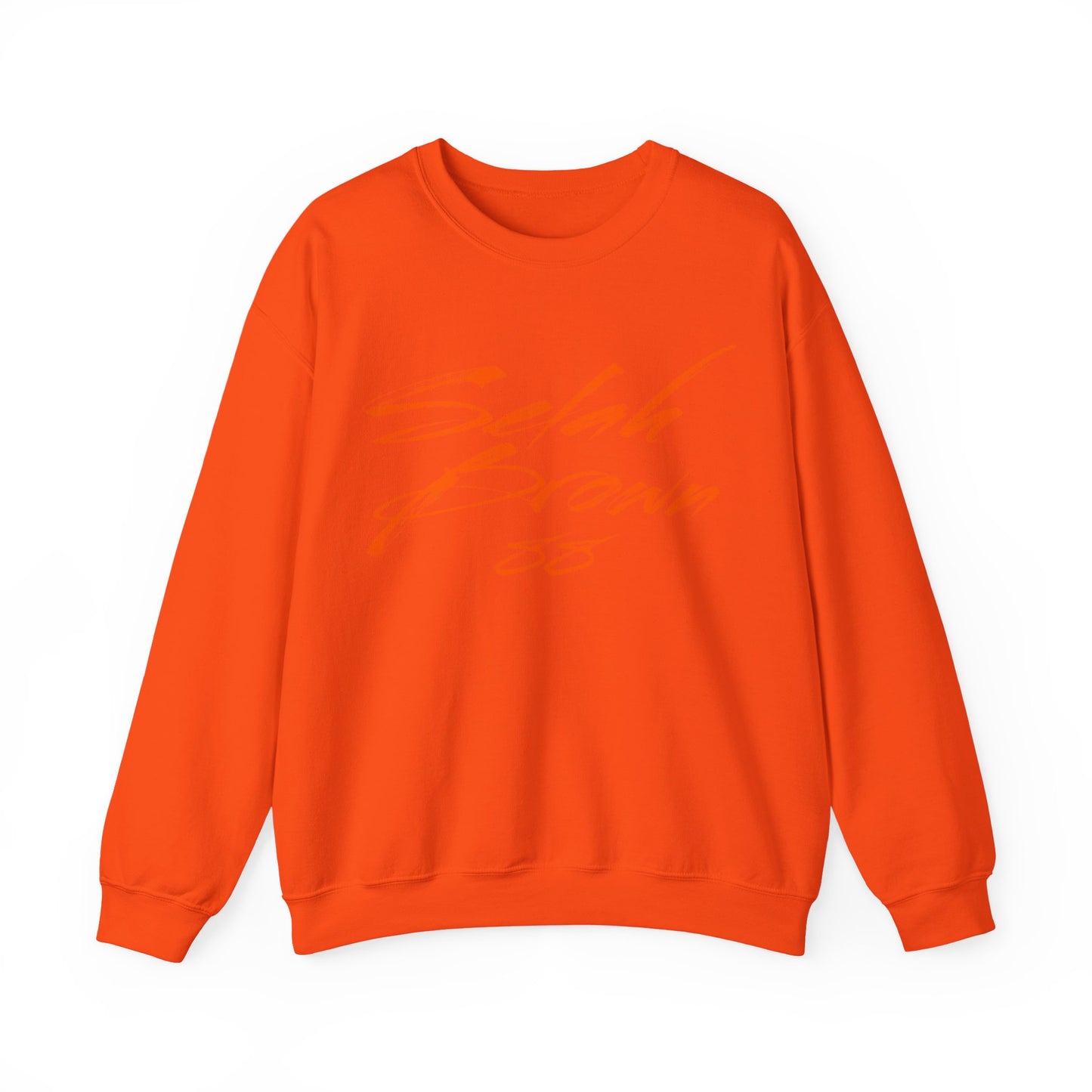 Selah Brown Cursive Name & Number Crewneck Sweatshirt