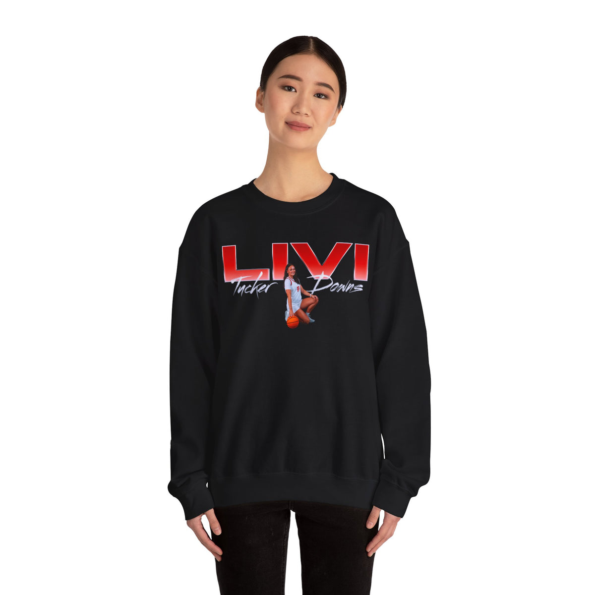 Livi Tucker Downs Big Last Name Crewneck Sweatshirt