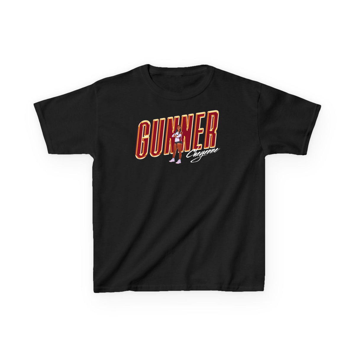 Cheyenne Gunner Cursive Combo Kids Tee