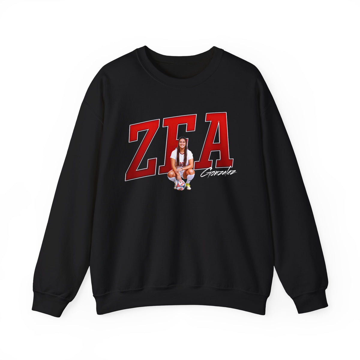Zea Gonzalez Cursive Combo Colored Crewneck Sweatshirt