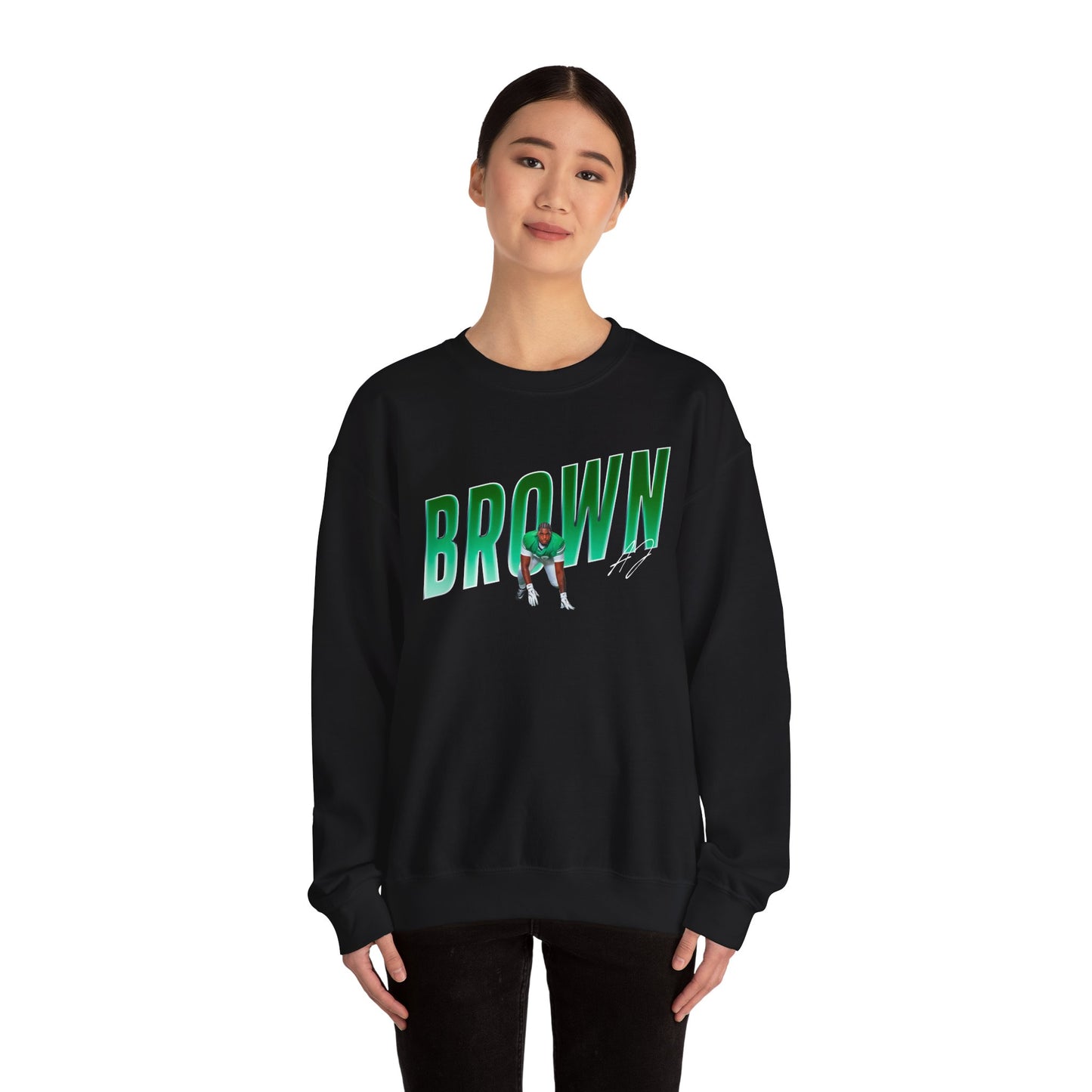 Aj Brown Cursive Combo Colored Crewneck Sweatshirt