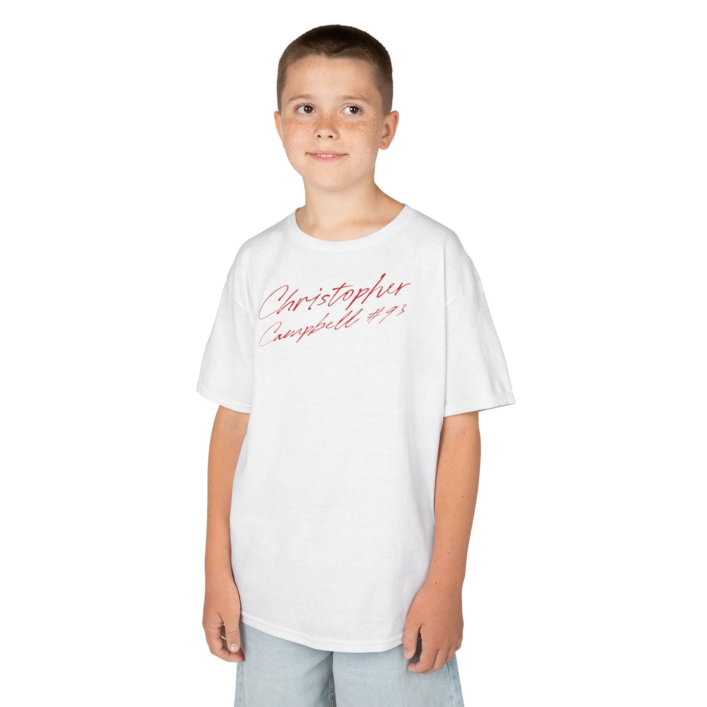 Christopher Campbell Cursive Name & Number Kids Tee