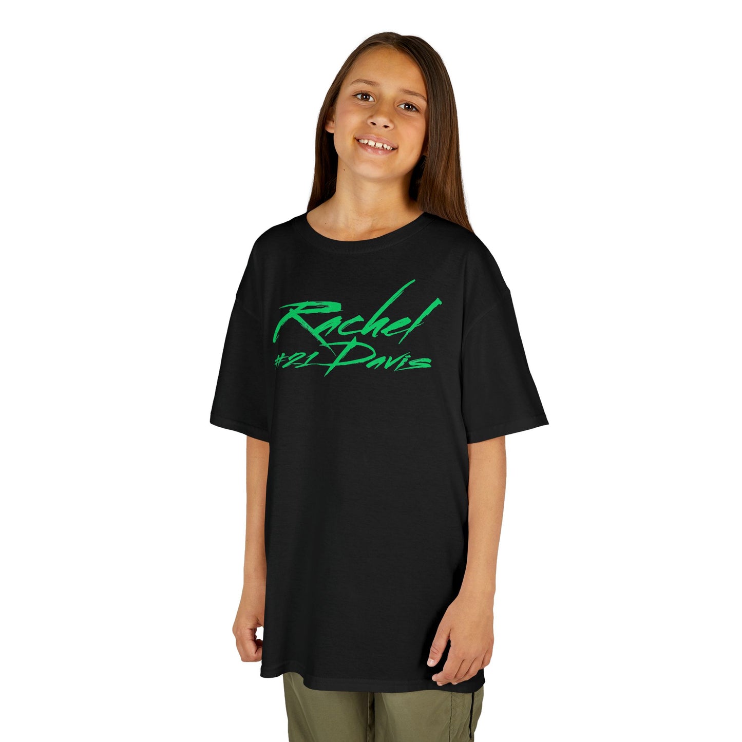 Rachel Davis Cursive Name & Number Kids Tee