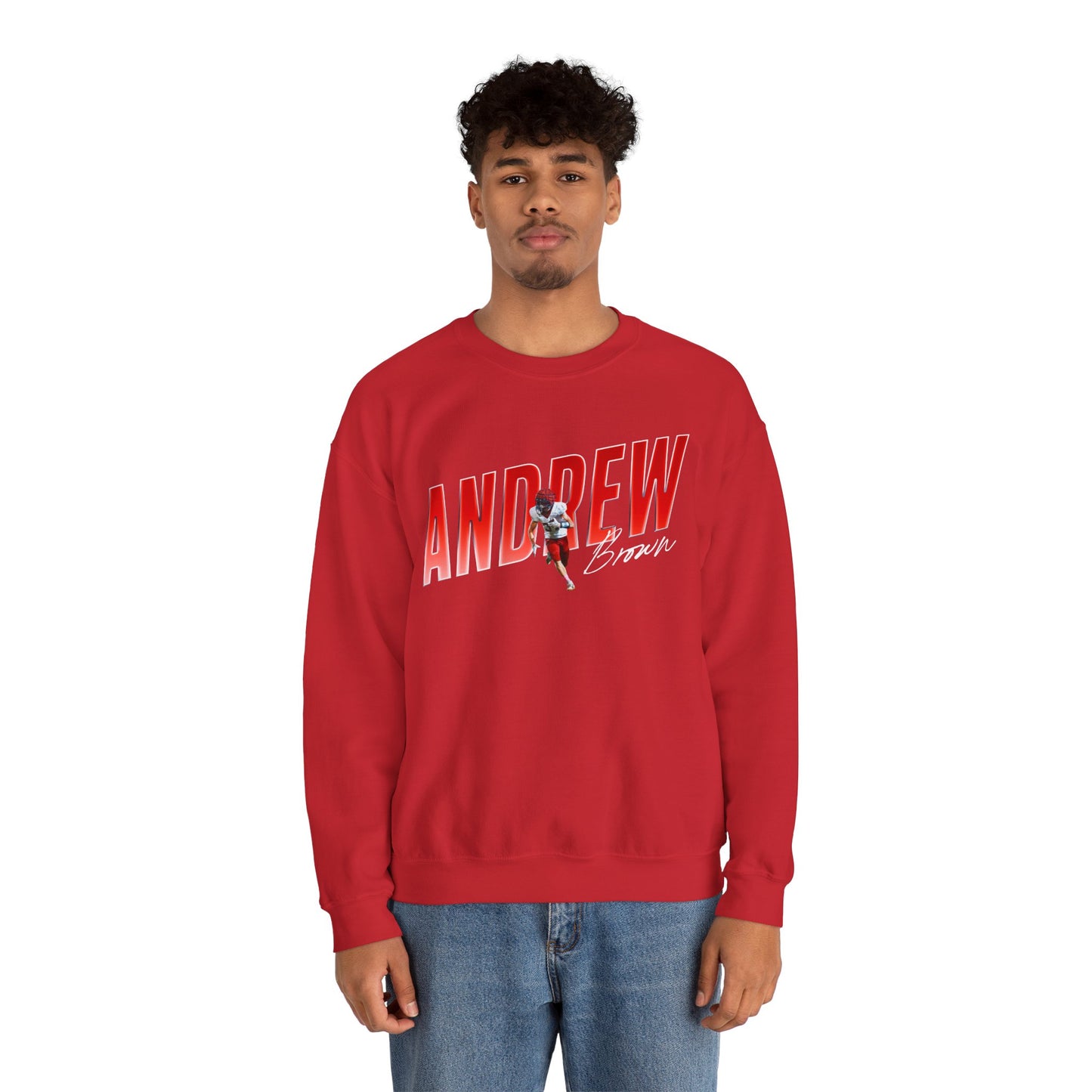 Andrew Brown Cursive Color Combo Crewneck Sweatshirt
