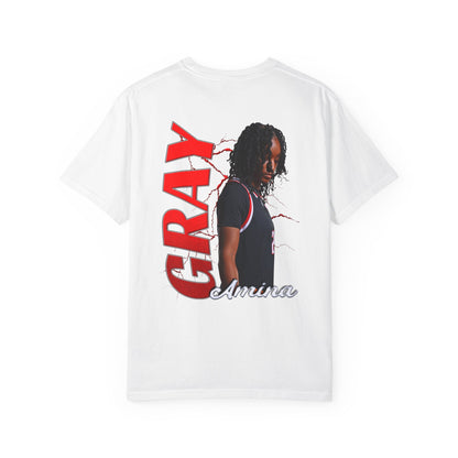Amina Gray Logo Front & Back Premium Tee