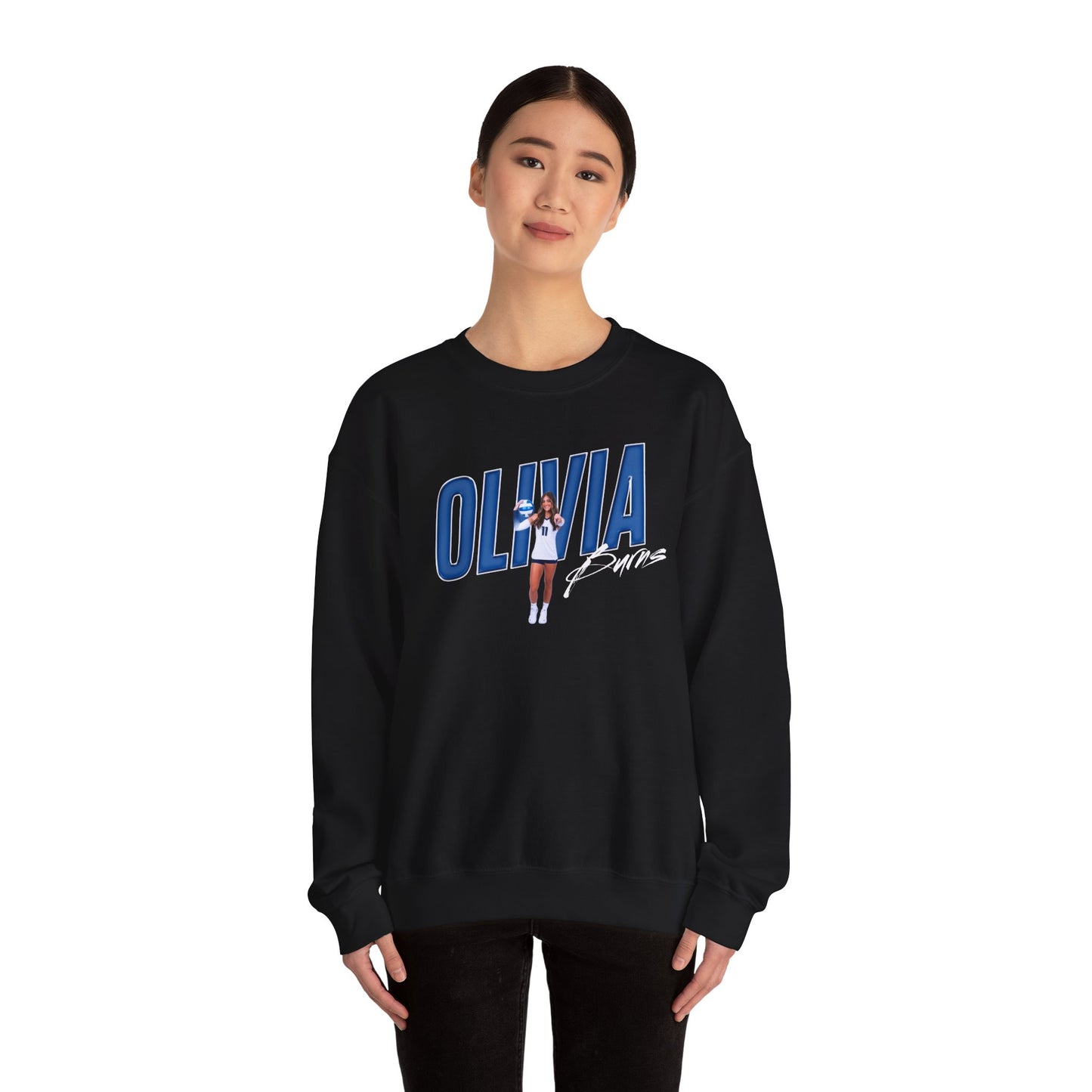 Olivia Burns Cursive Combo Colored Crewneck Sweatshirt