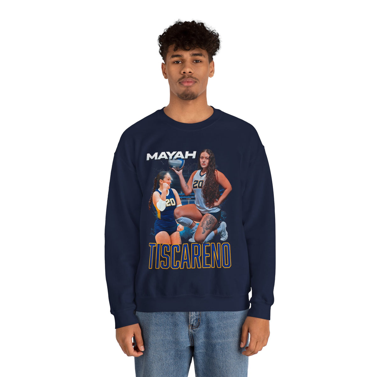 Mayah Tiscareno White & Colored Combo Crewneck Sweatshirt
