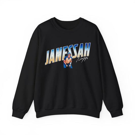 Janessah Nappi Cursive Combo Crewneck Sweatshirt