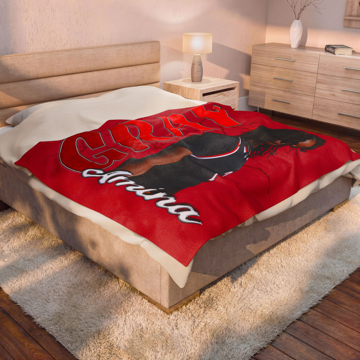 Amina Gray 60"-80" Plush Blanket