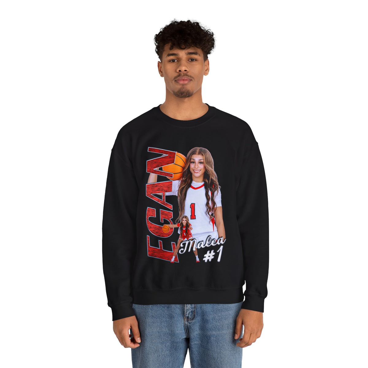Malea Egan Vertical Name Crewneck Sweatshirt