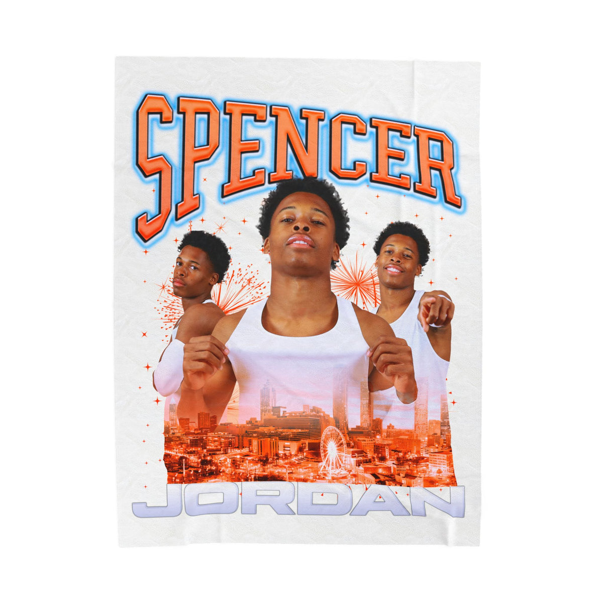Jordan Spencer 60"-80" Plush Blanket