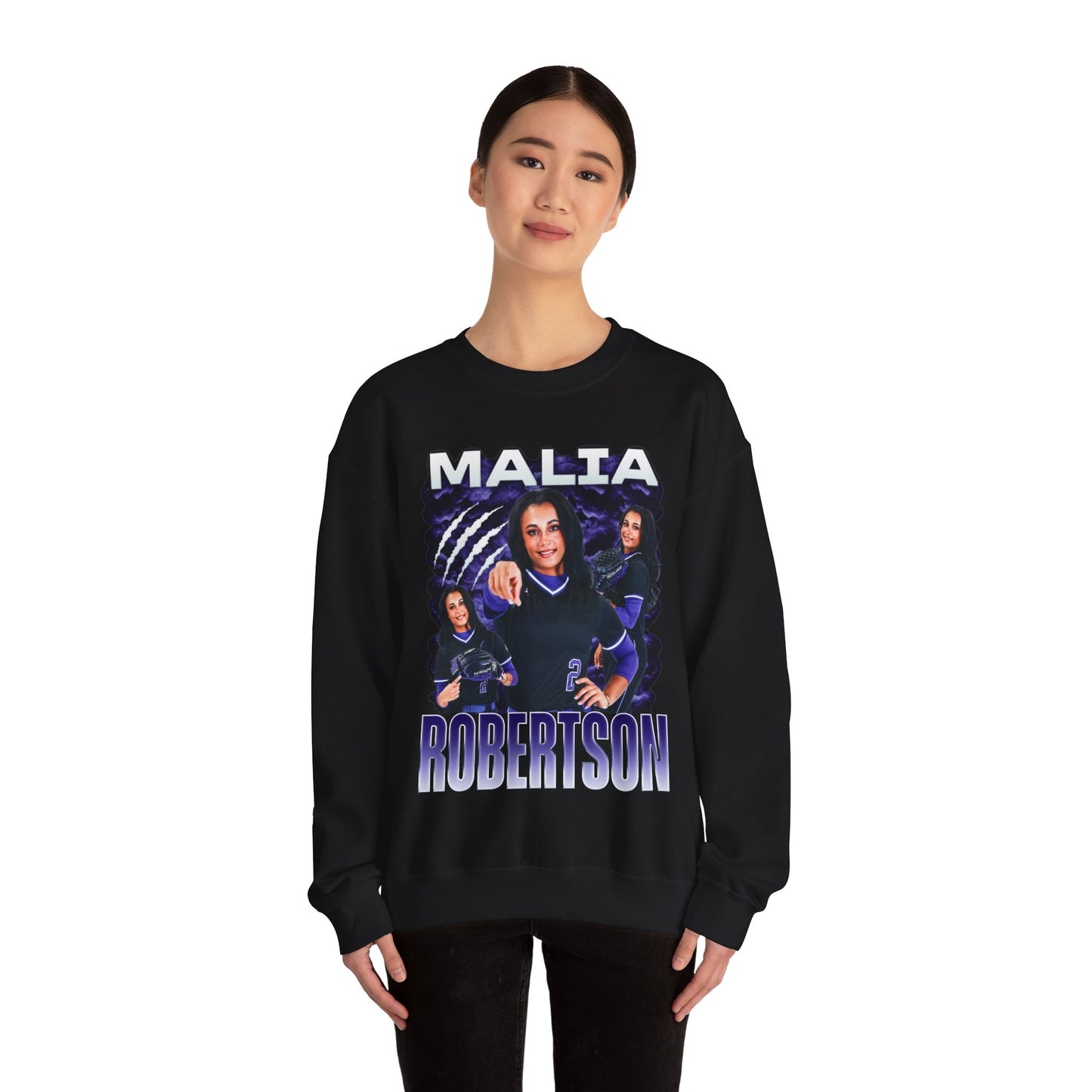 Malia Robertson White & Combo Colored Crewneck Sweatshirt