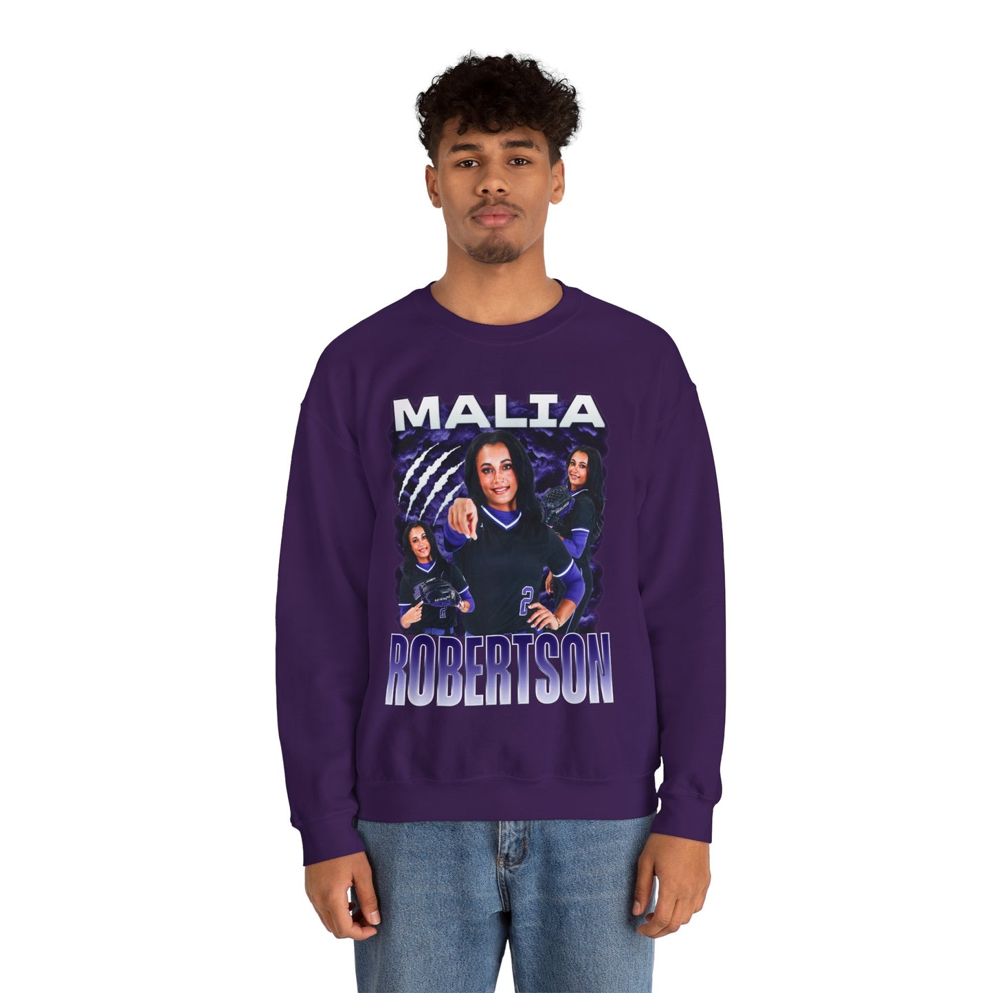 Malia Robertson White & Combo Colored Crewneck Sweatshirt