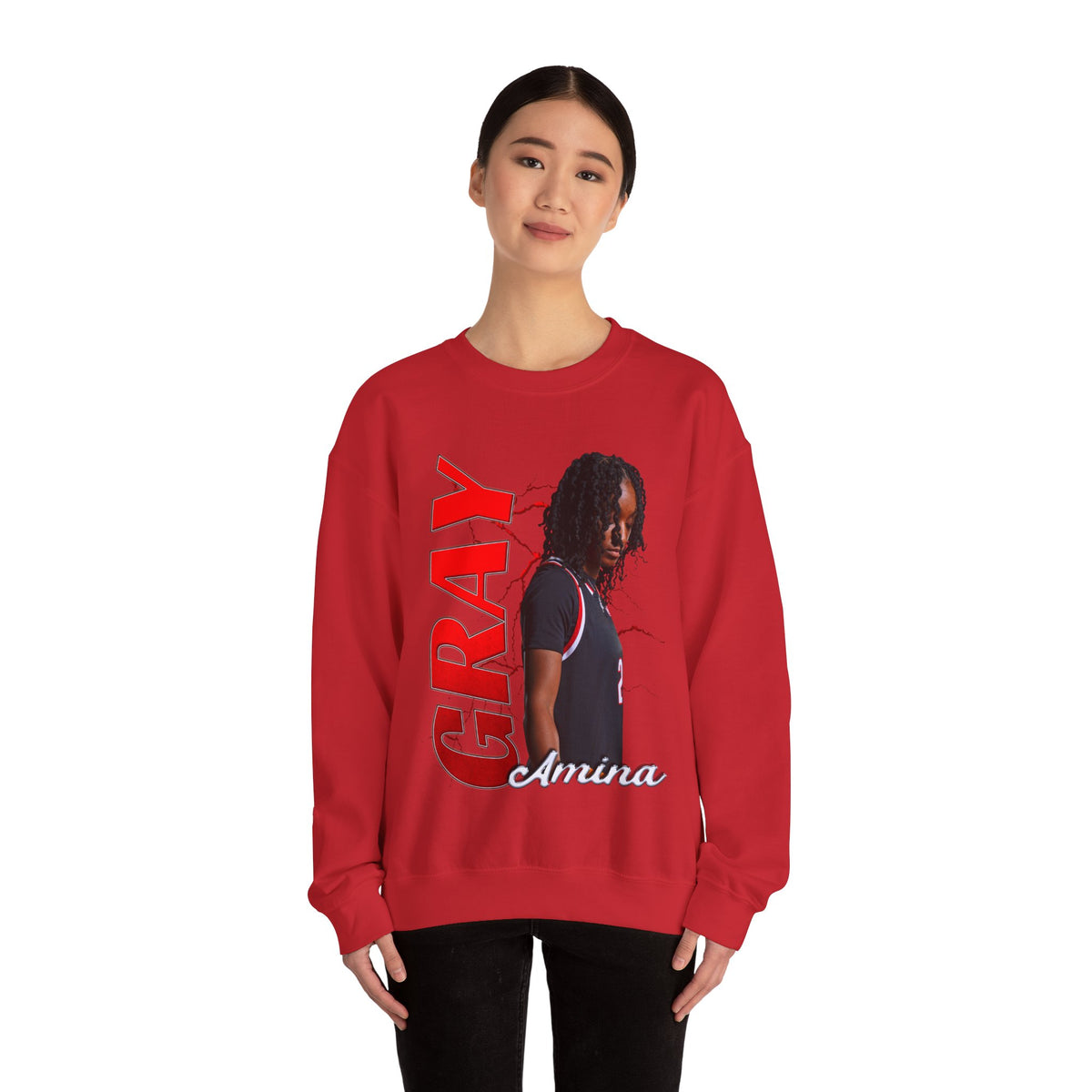 Amina Gray Crewneck Sweatshirt