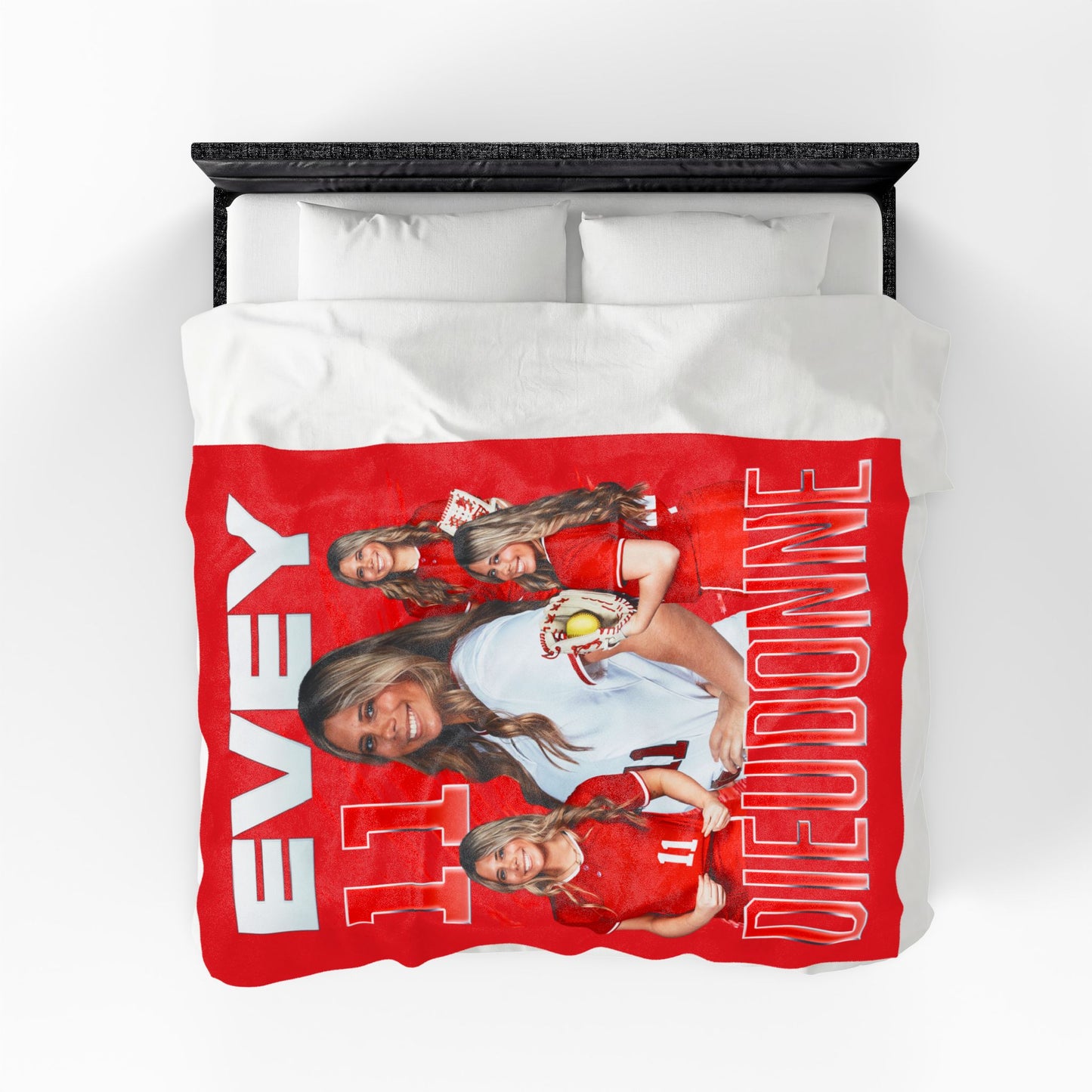 Evey Dieudonne White & Color Combo 60"-80" Plush Blanket