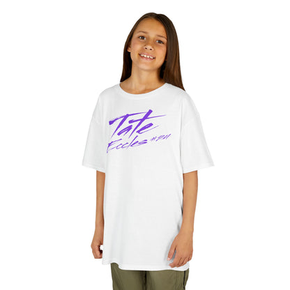 Tate Eccles Cursive Name & Number Kids Tee