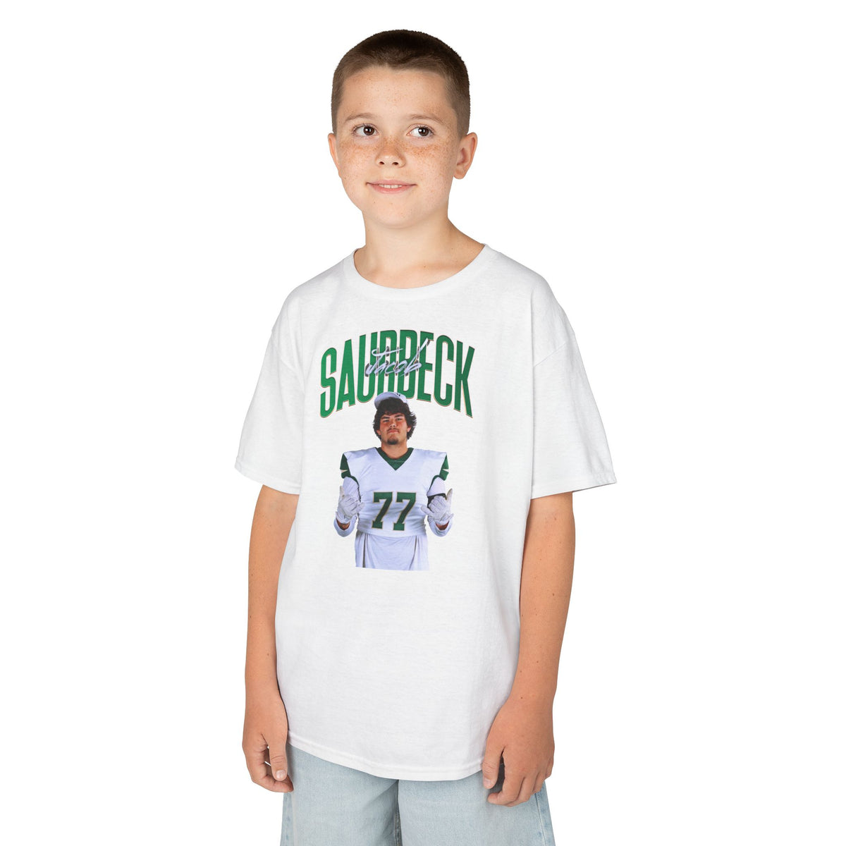 Jacob Saurbeck Curved Combo Colored  Kids Tee