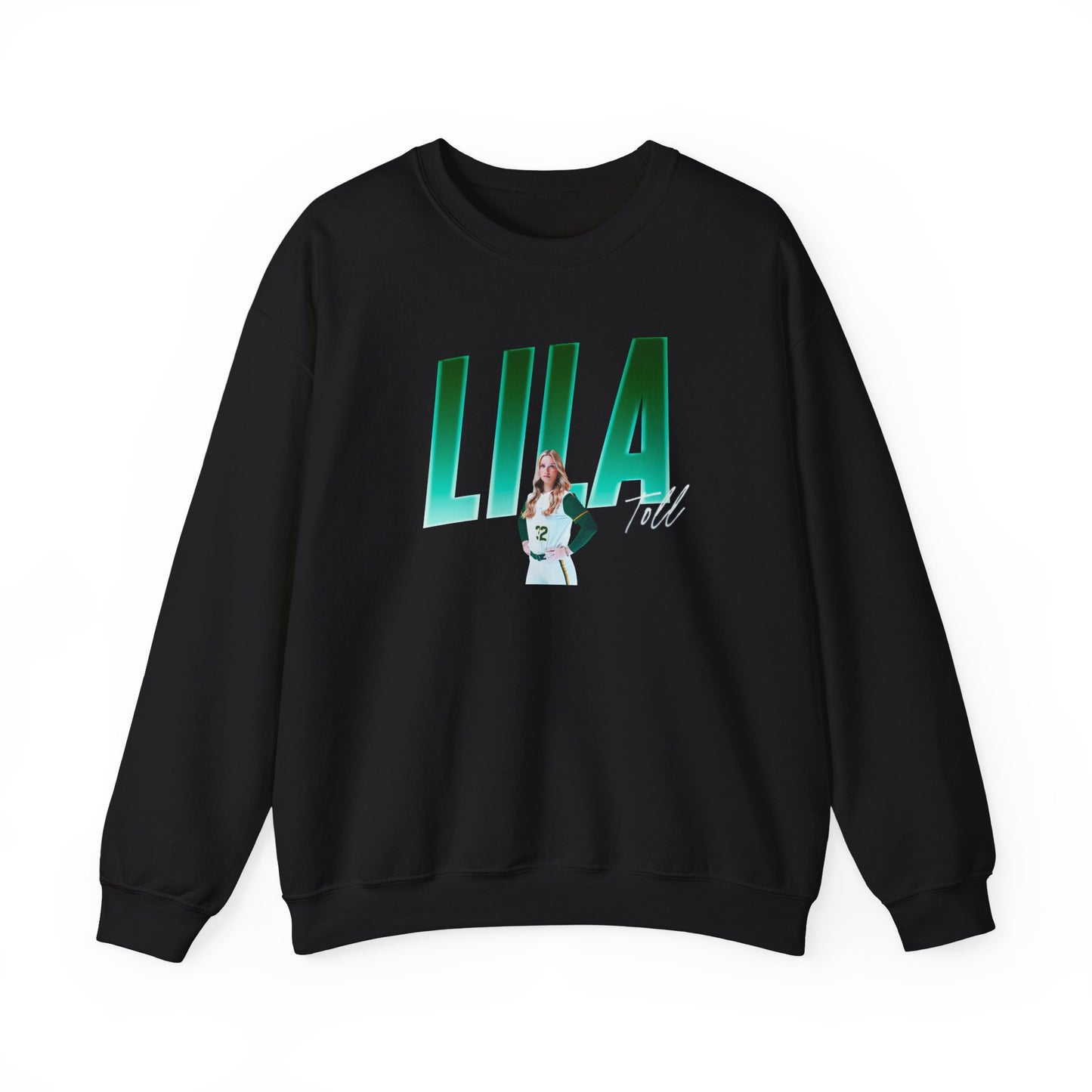 Lila Toll Cursive Combo Colored Crewneck Sweatshirt