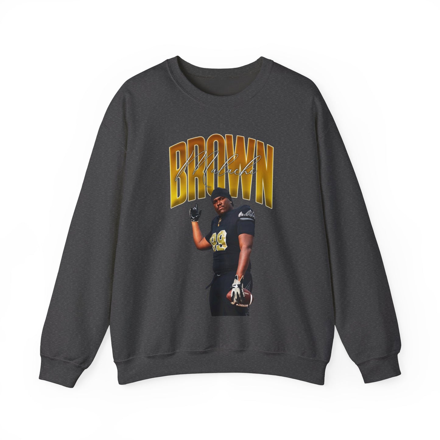 Malachi Brown Curved Combo Crewneck Sweatshirt