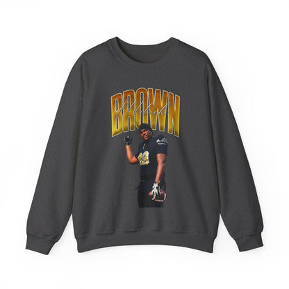 Malachi Brown Curved Combo Crewneck Sweatshirt