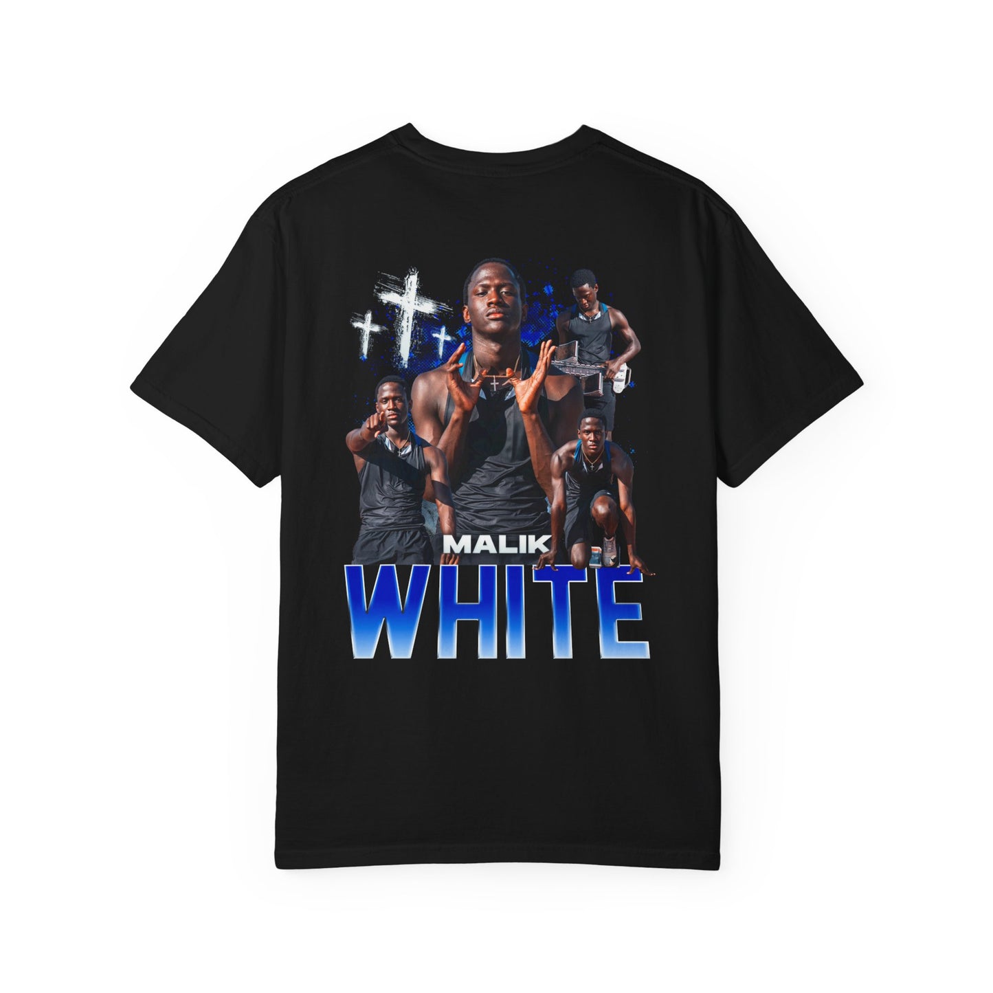 Malik White Logo Front & Back Premium Tee