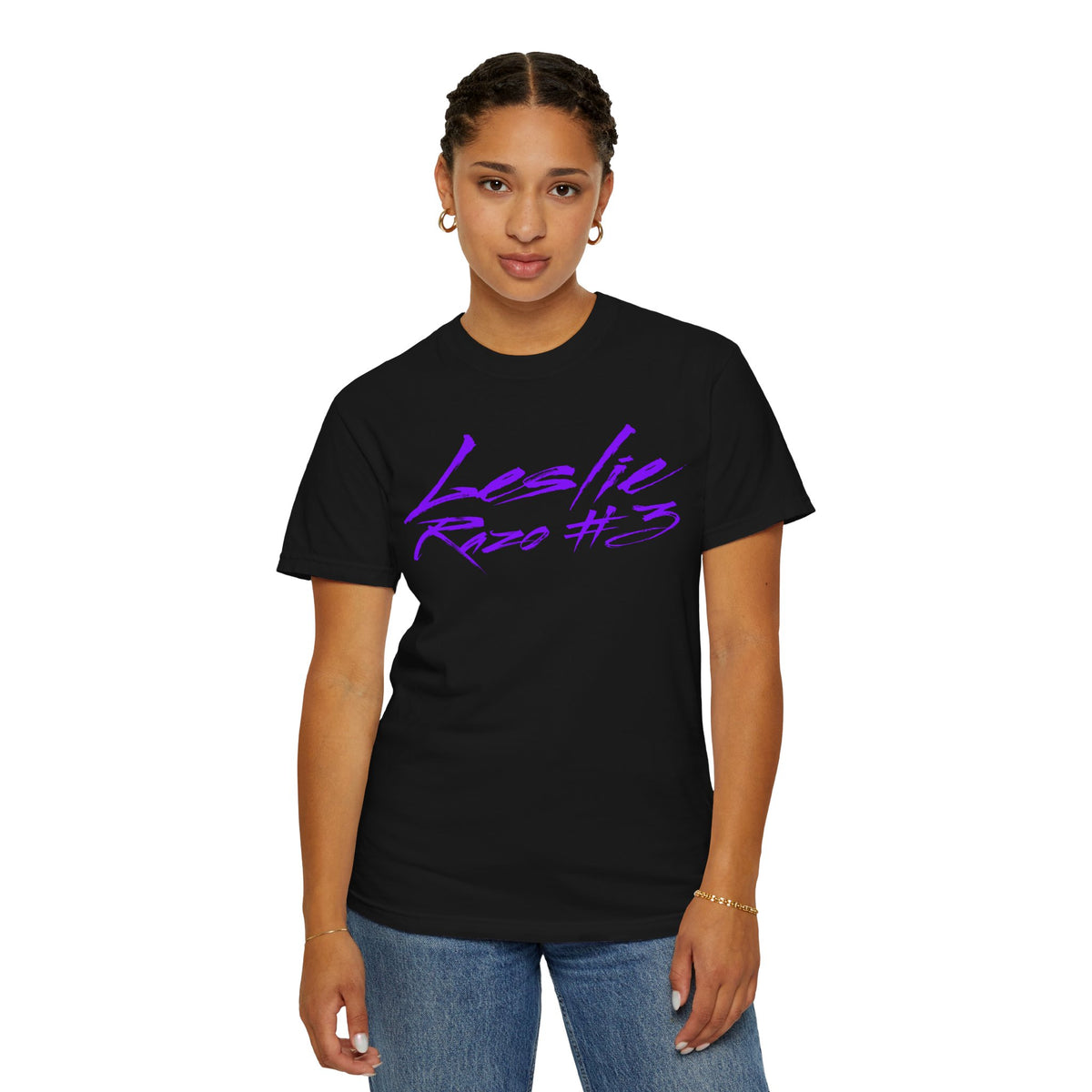 Leslie Razo Cursive Name & Number Premium Tee