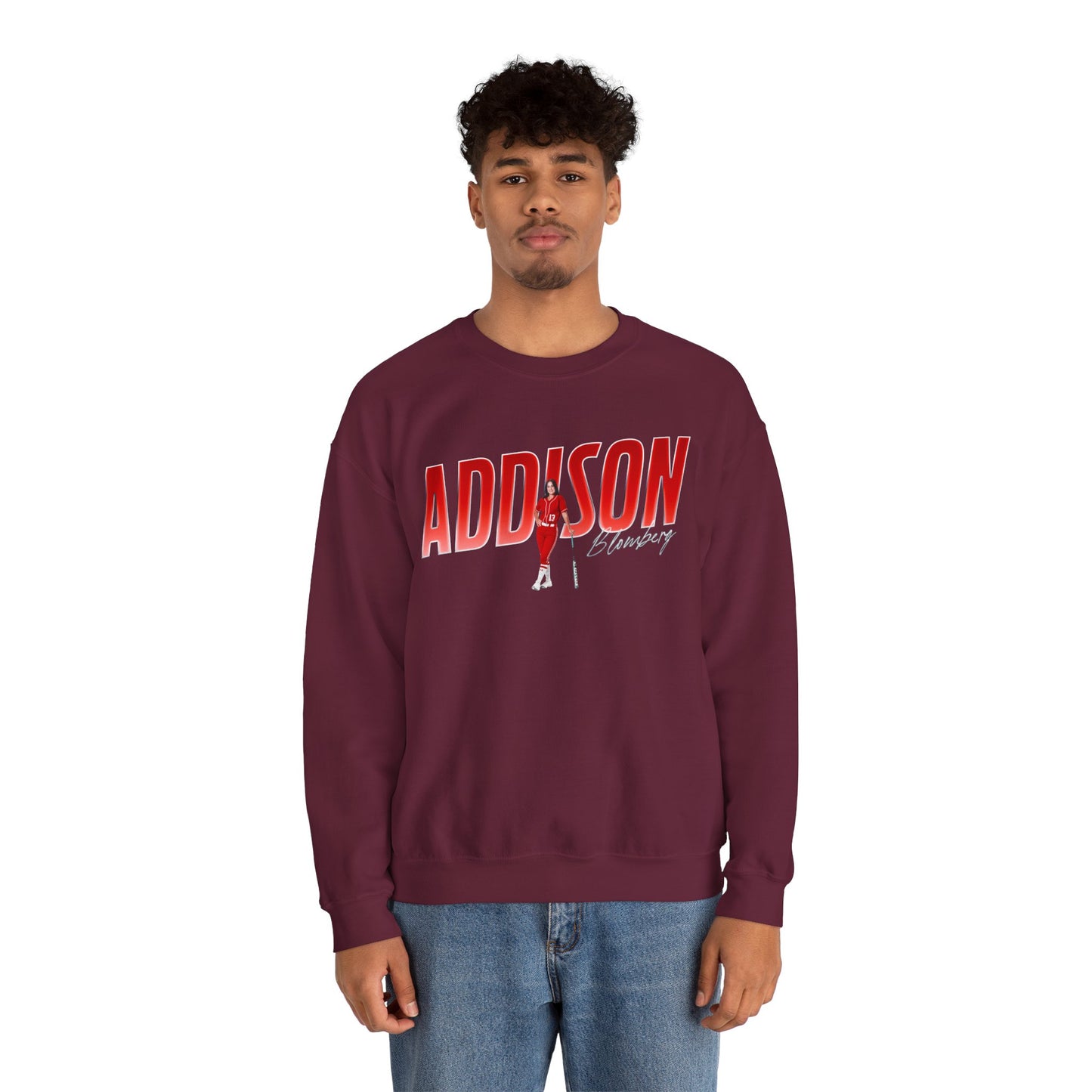 Addison Blomberg Cursive Combo Crewneck Sweatshirt