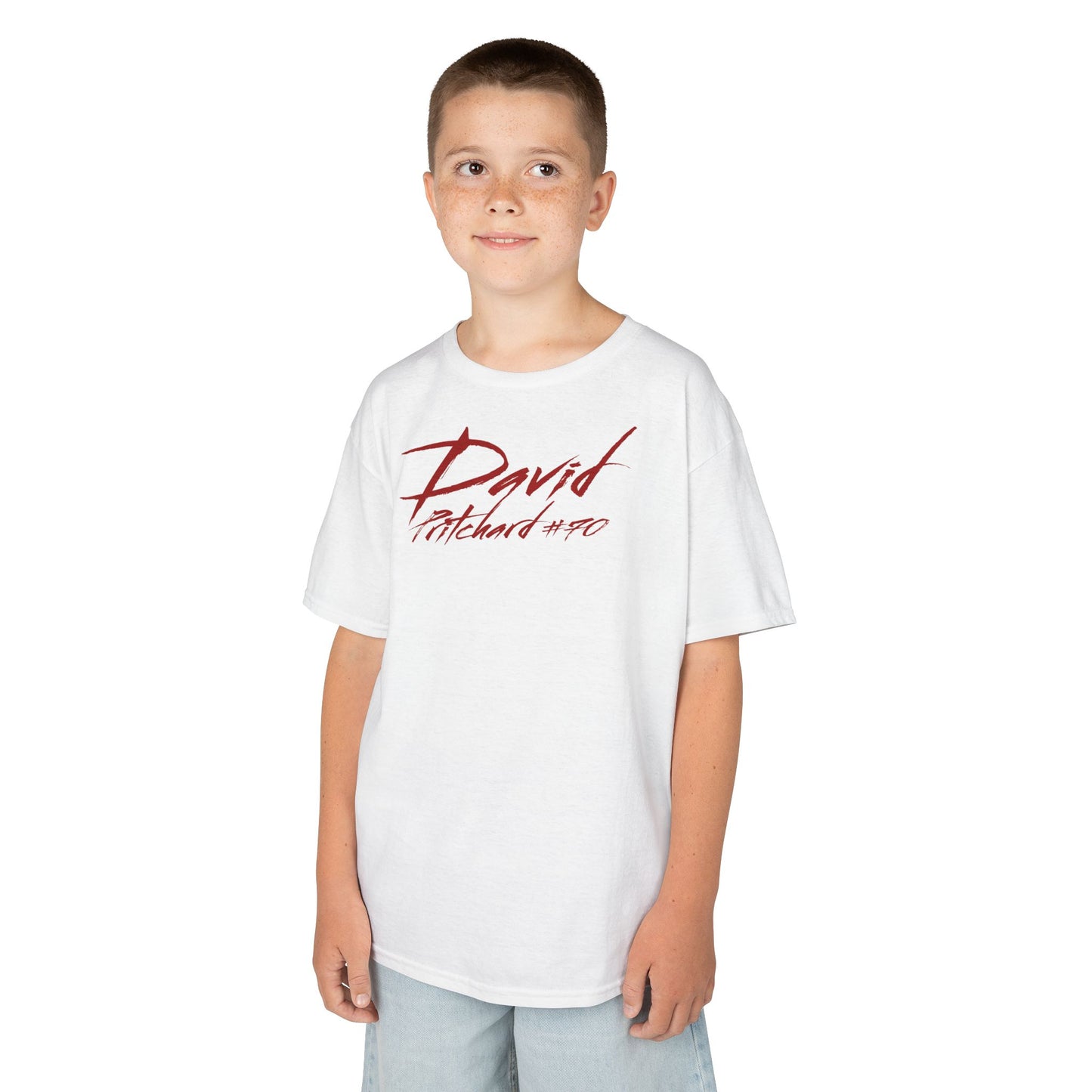 David Pritchard Cursive Name & Number Kids Tee