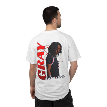Amina Gray Logo Front & Back Premium Tee