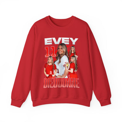 Evey Dieudonne White & Color Combo Crewneck Sweatshirt