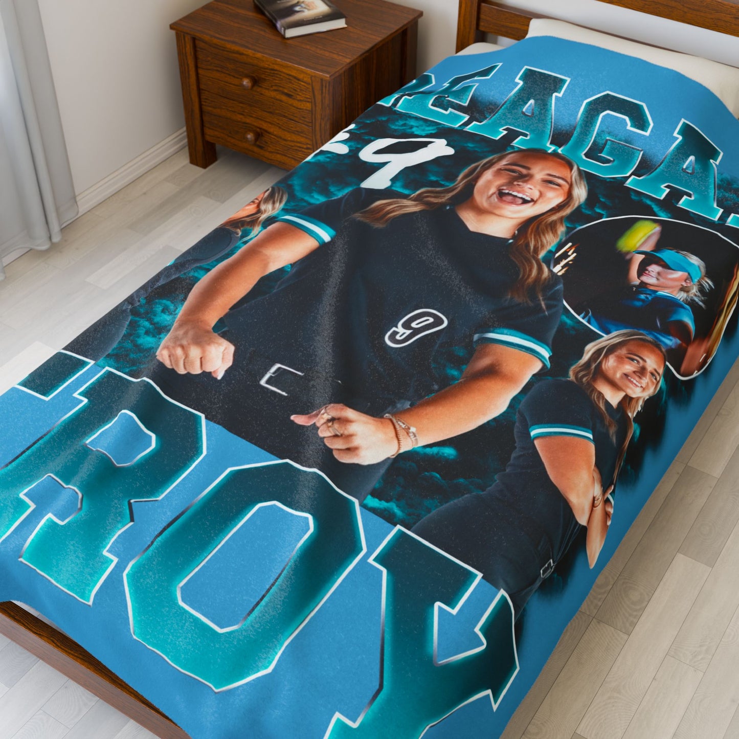 Reagan Troy Single Color Combo 60"-80" Plush Blanket