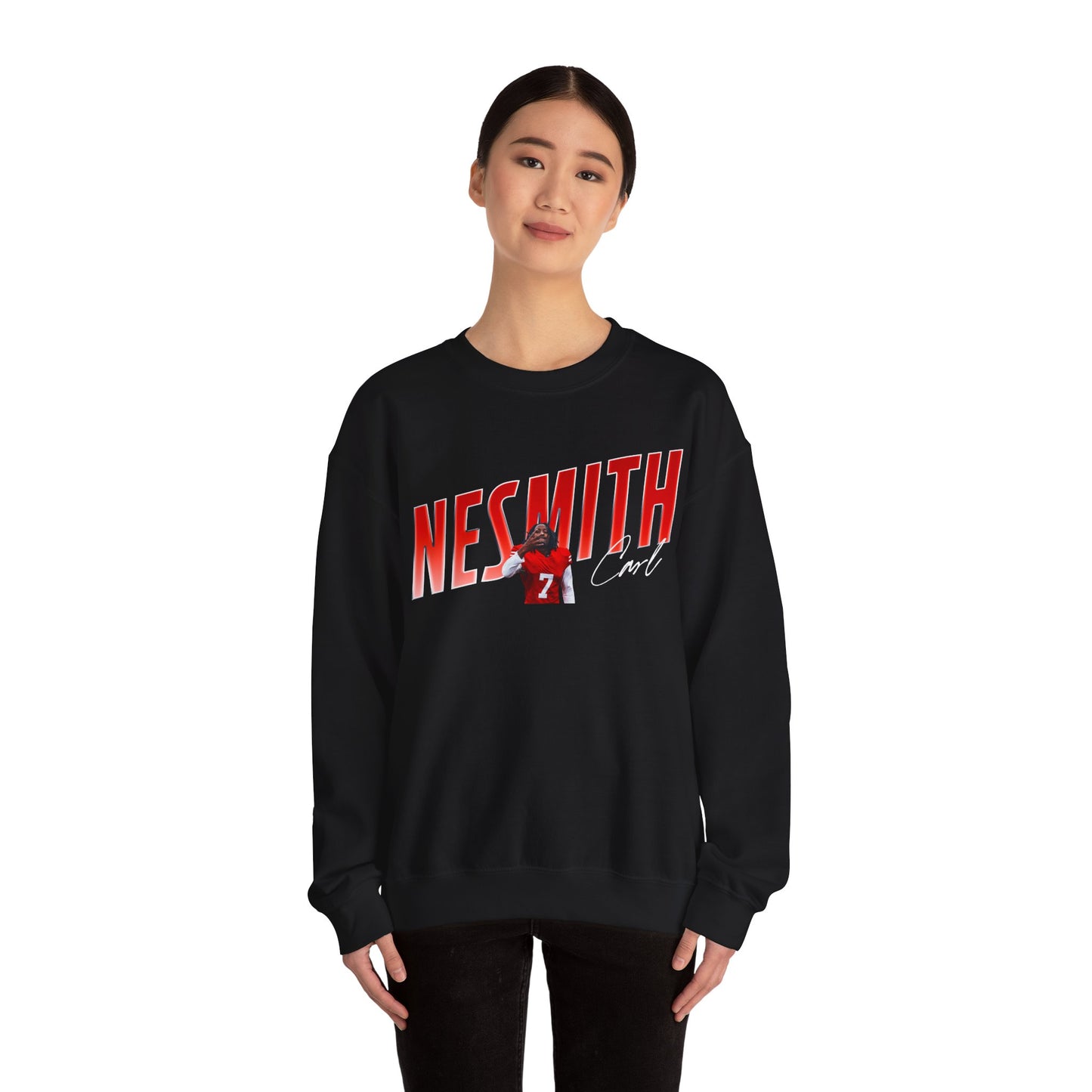 Carl Nesmith Cursive Combo Colored Crewneck Sweatshirt