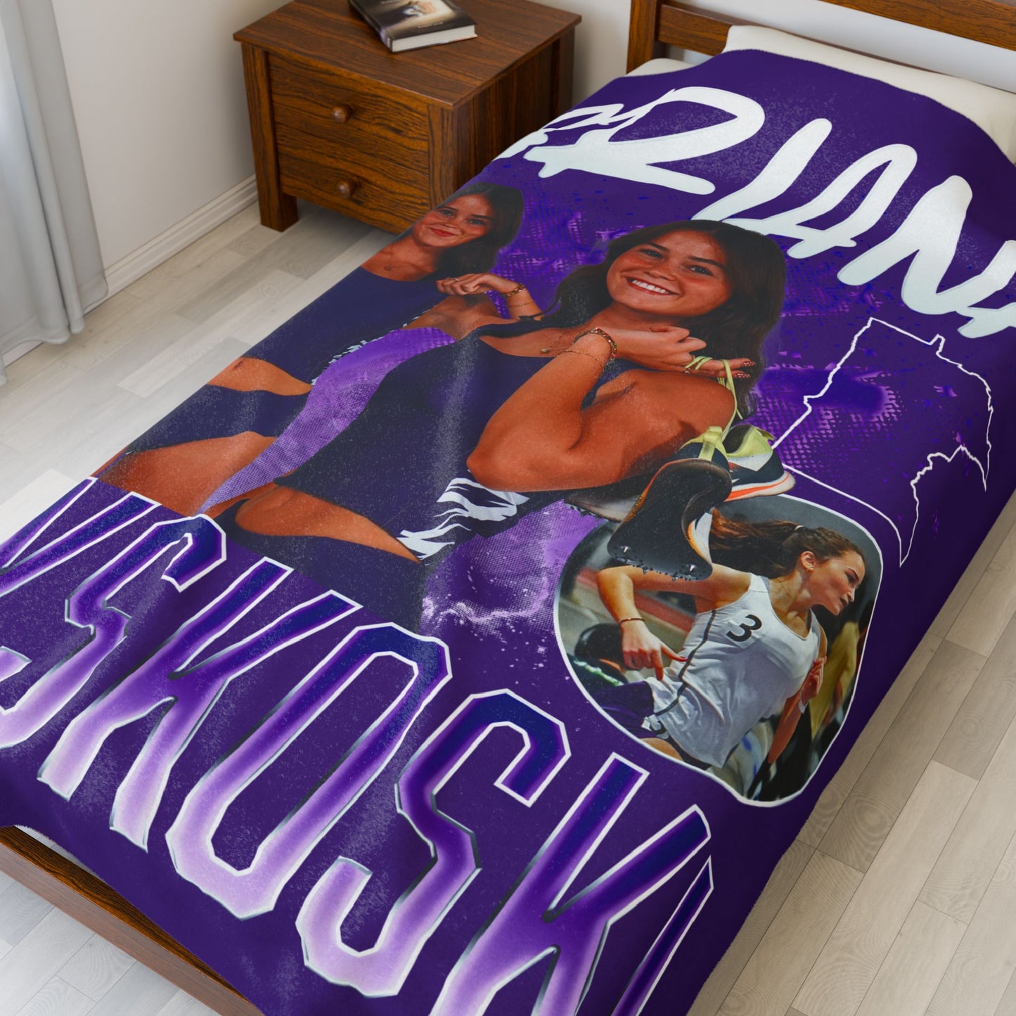 Ariana Ryskoski Colored & White Combo 60"-80" Plush Blanket