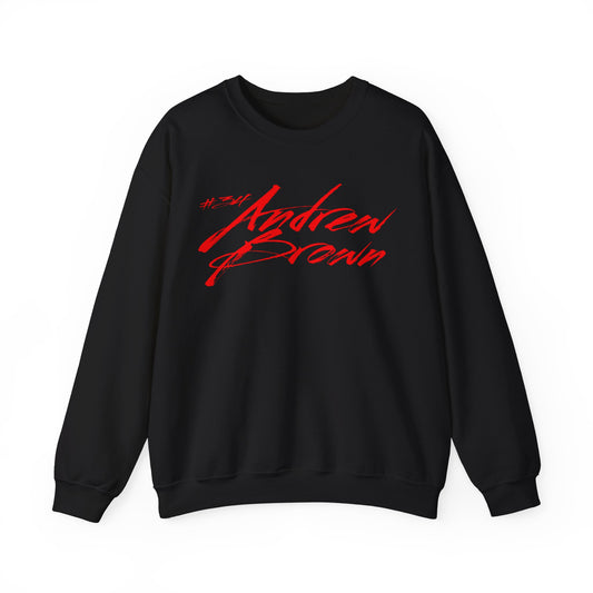 Andrew Brown Cursive Name & Number Crewneck Sweatshirt