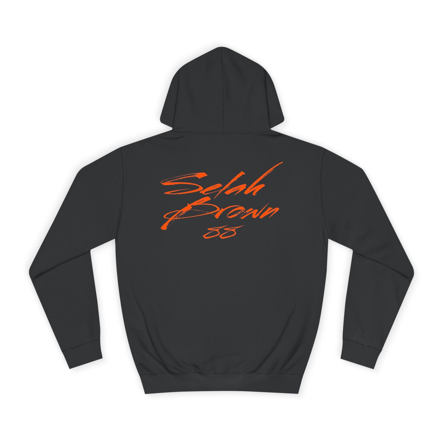 Selah Brown Cursive Name & Number Premium Hoodie