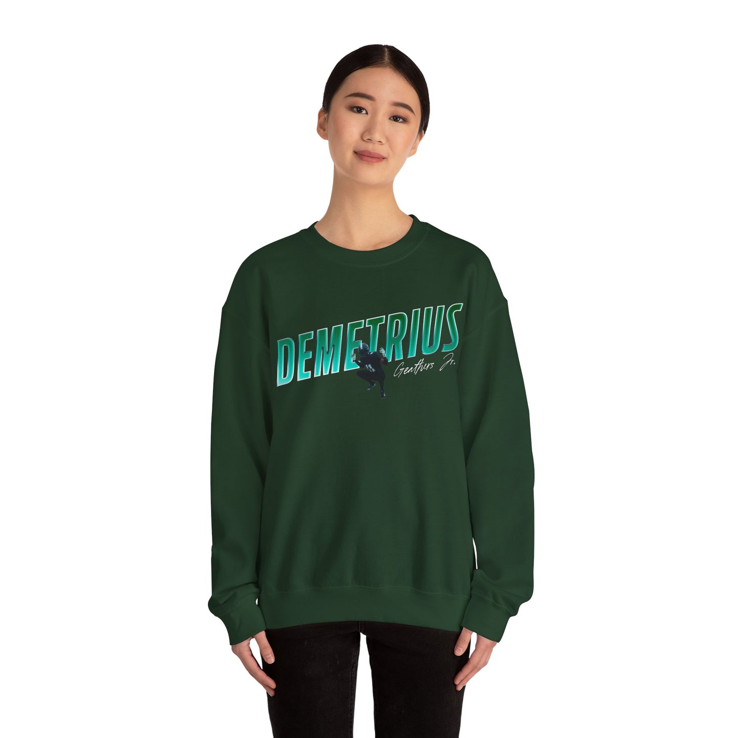 Demetrius Geathers Jr. Cursive Combo Crewneck Sweatshirt