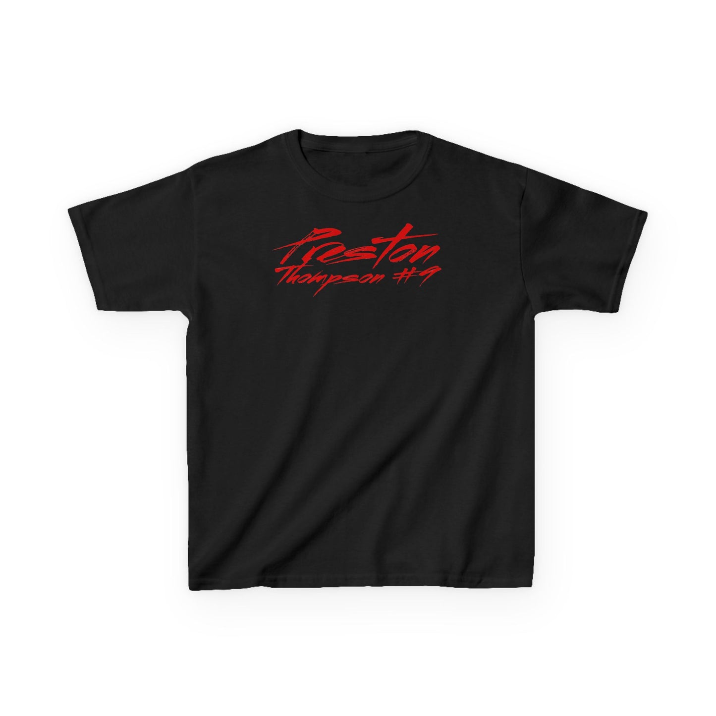 Preston Thompson Cursive Name & Number Kids Tee