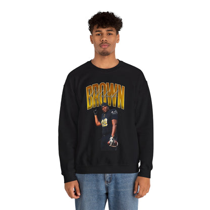 Malachi Brown Curved Combo Crewneck Sweatshirt
