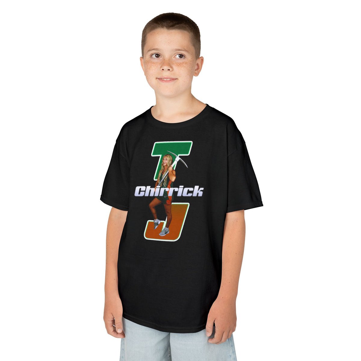 TJ Chirrick Retro Initials Kids Tee