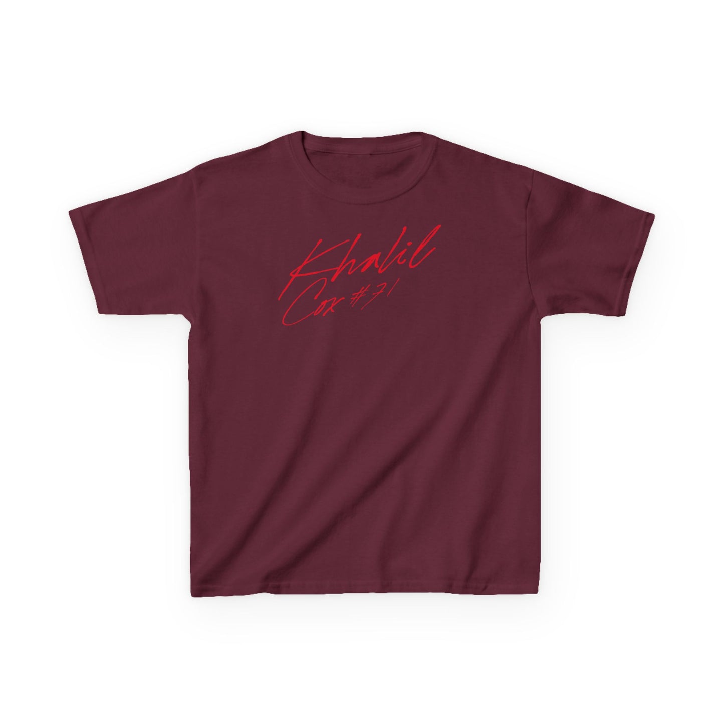 Khalil Cox Cursive Name & Number Kids Tee