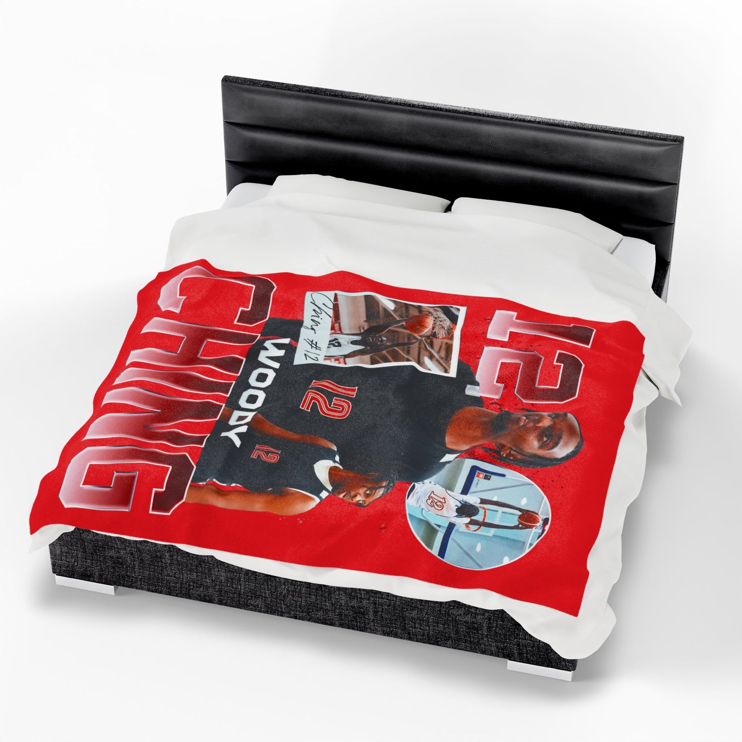 Woody Ching Name & Number Ombre 60"-80" Plush Blanket