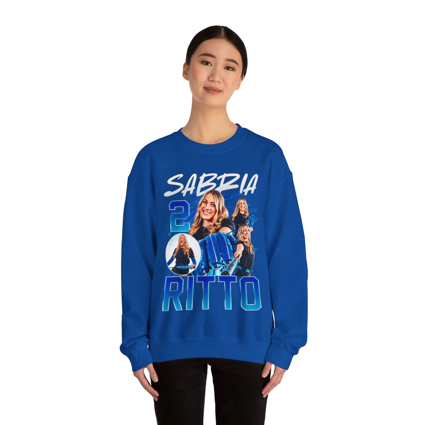 Sabria Ritto White & Color Combo Crewneck Sweatshirt